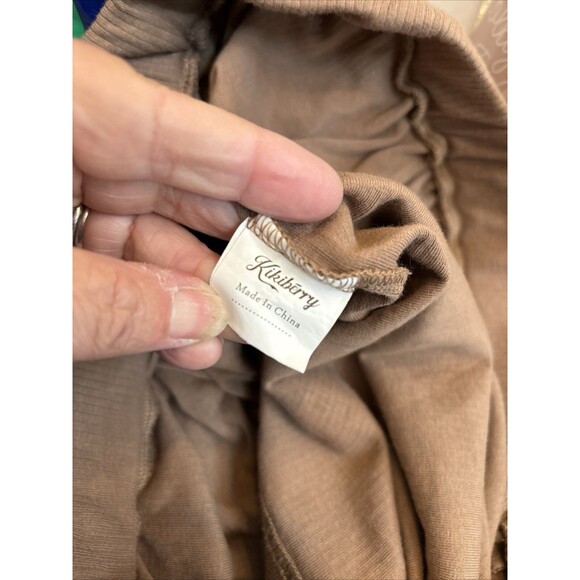 Kikiberry Lounge Sleep Set L Chocolate Brown Top Shorts Stretch Drawstring - Picture 13 of 14